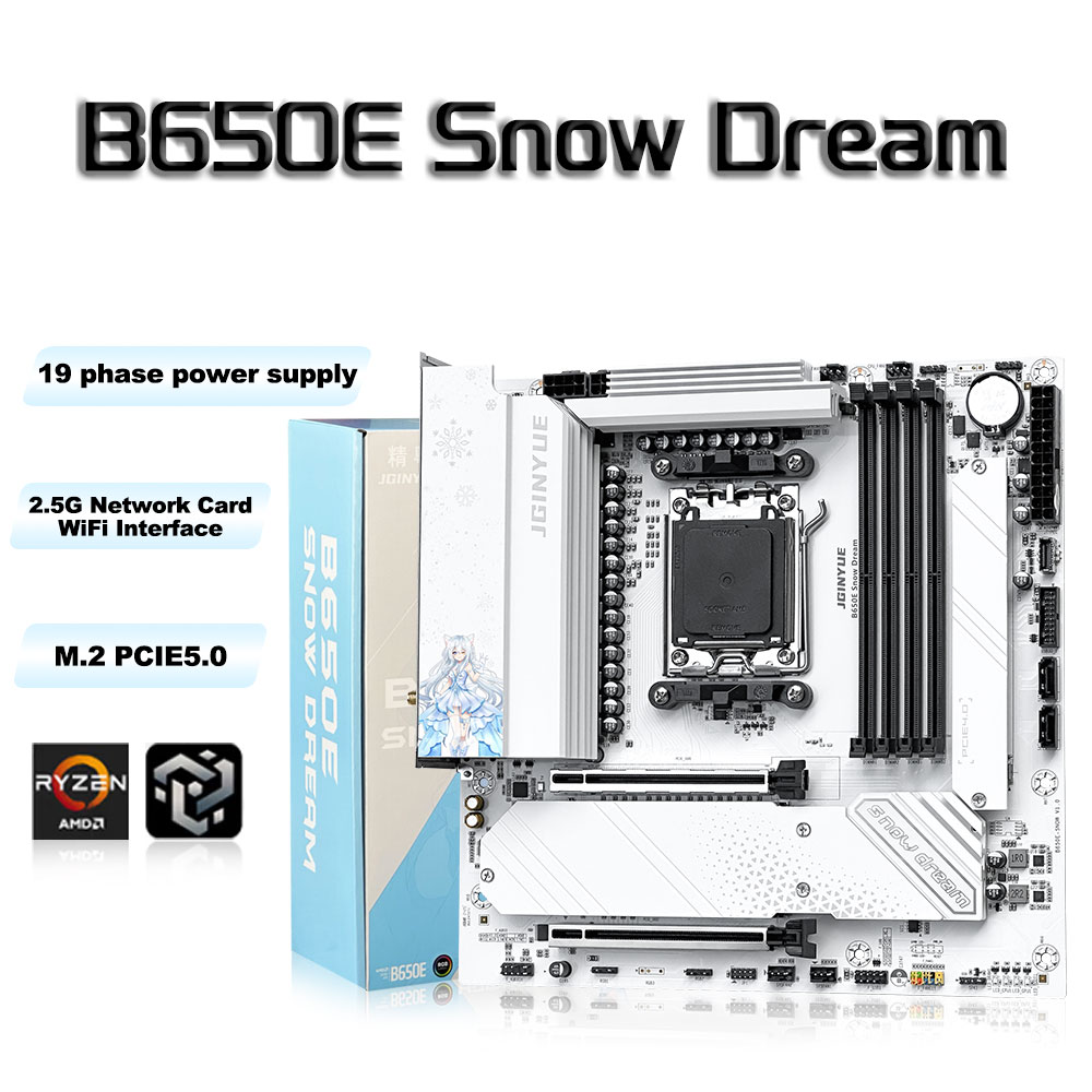 Am5 Micro Atx Pcie 5.0 Motherboard - JGINYUE B650E Snow Dream AM5 Placa