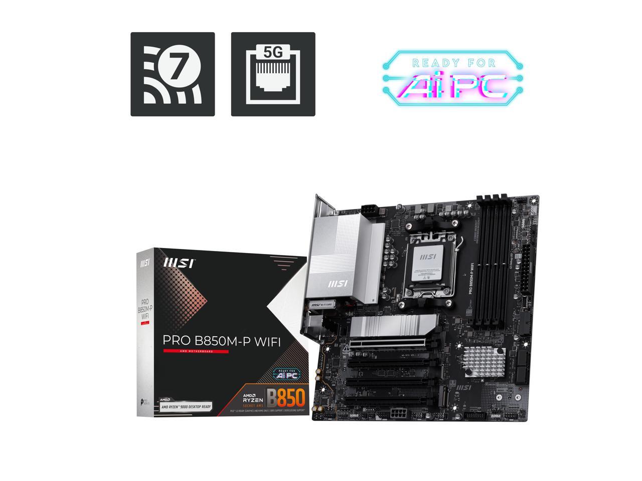 Placa base MSI PRO B850M-P WIF - Am5 Micro Atx Pcie 5.0 Motherboard reseña y precio